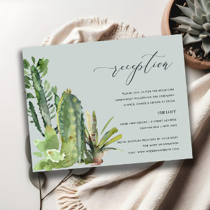 CARTE D'ACCOMPAGNEMENT RÉCEPTION DE MARIAGE EN COULEUR D'EAU GRIS CACTI F