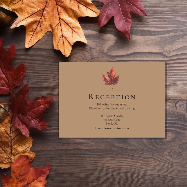 Carte D'accompagnement Réception De Mariage En Terracotta D'Automne Simpl (Créateur téléchargé)