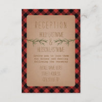 Réception de mariage Evergreen à carreaux de bûche