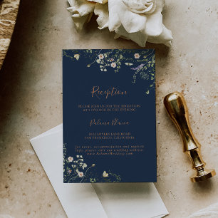 Carte D'accompagnement Réception de mariage Fleur sauvage du jardin d'aut