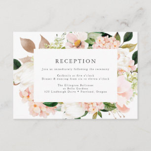 Carte D'accompagnement Réception de mariage floral Blush de printemps