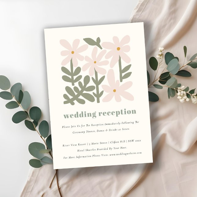 Carte D'accompagnement Réception De Mariage Floral Minimale De Noces Dusk (Créateur téléchargé)