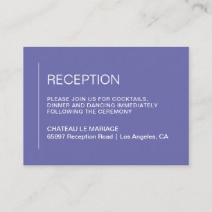 Carte D'accompagnement Réception de mariage minimaliste