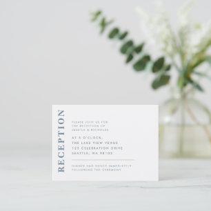 Carte D'accompagnement Réception De Mariage Moderne Blanche Minimale
