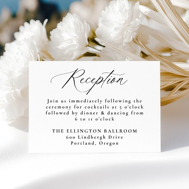 Carte D'accompagnement Réception de mariage moderne élégante en calligrap (Créateur téléchargé)