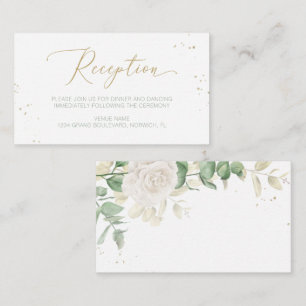 Carte D'accompagnement Réception de mariage moderne et élégante fleurie
