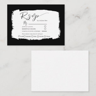 Carte D'accompagnement Réception de mariage moderne noir & blanc Détails 