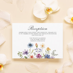Carte D'accompagnement Réception de mariage printanier aux fleurs sauvage