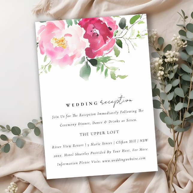 Carte D'accompagnement Réception de mariage Rose rose Brousse (Créateur téléchargé)