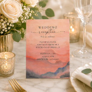 Carte D'accompagnement Réception de mariage rustique au coucher du soleil