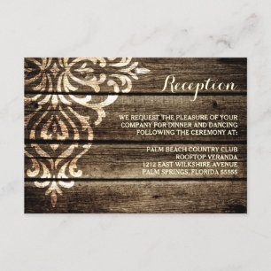Carte D'accompagnement Réception de mariage rustique en bois de grange da