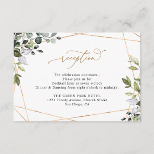 Carte D'accompagnement Réception de mariage rustique eucalyptus verdure o