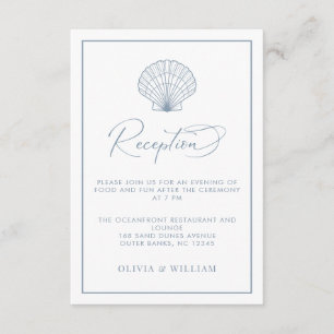 Carte D'accompagnement Réception de mariage sur la plage coquillage pouss