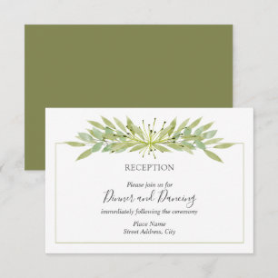Carte D'accompagnement Réception de mariage verdoyante