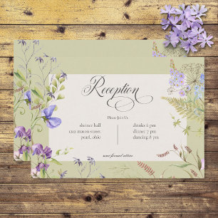 Carte D'accompagnement Réception des Fleurs sauvages de sage de Lavande e