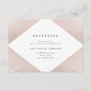 Carte D'accompagnement Réception Diamond Géométrique Rose Gold Gatsby