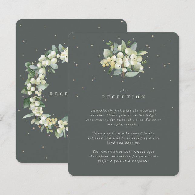 Carte D'accompagnement Réception du bouquet Green Snowberry+Eucalyptus (Devant / Derrière)