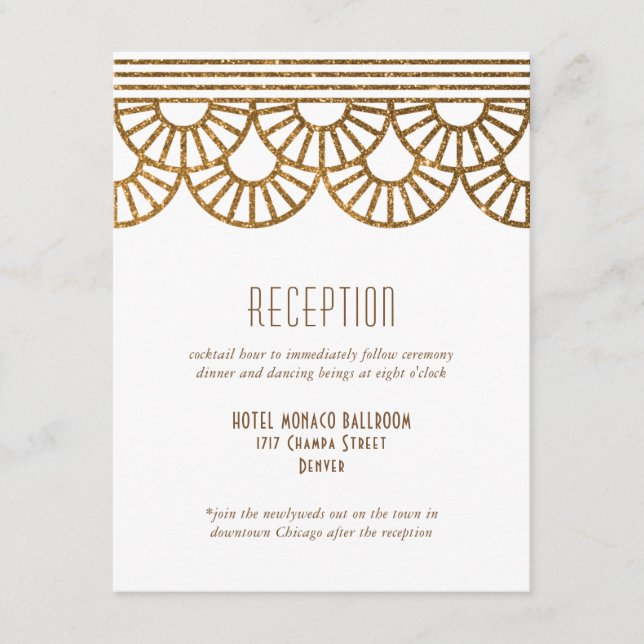 Carte D'accompagnement Réception Du Ventilateur Gold Art Déco (Devant)