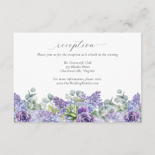 Carte D'accompagnement Réception en ligne du Mariage Floral Violet
