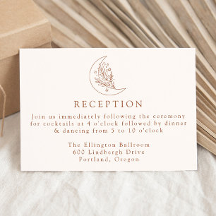 Carte D'accompagnement Réception en terre cuite Elegant Moon and Stars