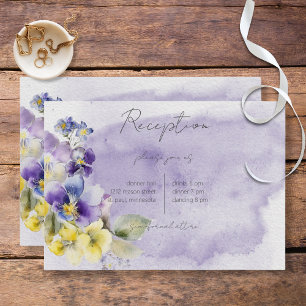Carte D'accompagnement Réception Florale Moderne Violette & Jaune