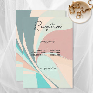 Carte D'accompagnement Réception moderne Retro Super Pêche Turquoise et A