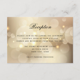 Carte D'accompagnement RÉCEPTION POUR MARIAGE CLAIR Parties scintillant G