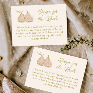 Carte D'accompagnement Recette à thème poire pour la douche de la mariée