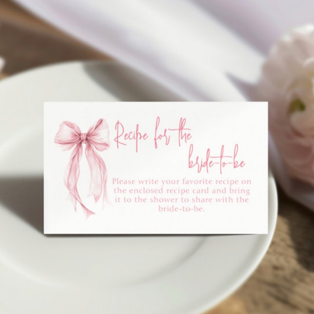 Carte D'accompagnement Recette Bow rose Pour La Demande De Mariée À Être (Créateur téléchargé)