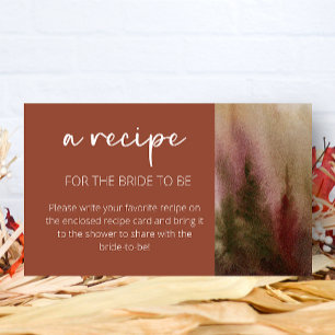 Carte D'accompagnement Recette d'aquarelle de la forêt d'automne pour la