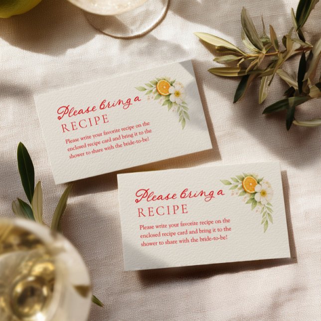 Carte D'accompagnement Recette de Baby Shower Aperol (Créateur téléchargé)