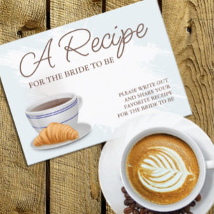 Carte D'accompagnement Recette de Baby Shower Café et Croissants
