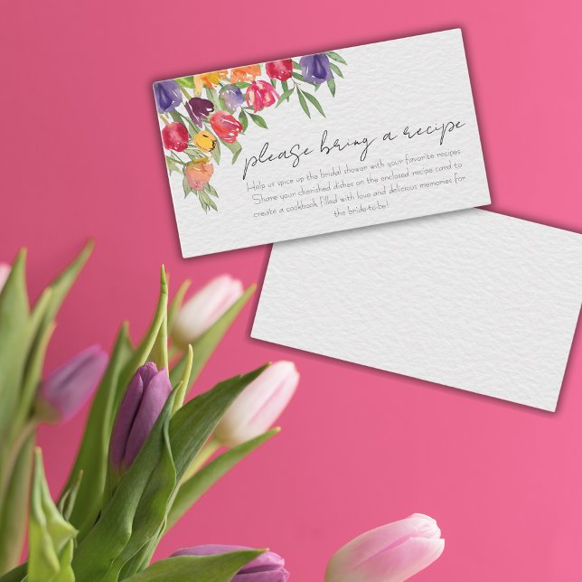 Carte D'accompagnement Recette de Baby Shower de Mariage aux Tulipes Bril (Créateur téléchargé)