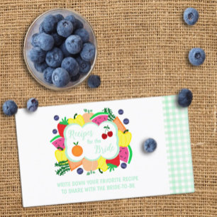 Carte D'accompagnement Recette de Baby Shower 'Fraîchement sortie du marc