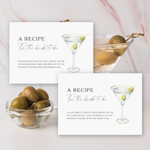 Carte D'accompagnement Recette de baby shower Martini pour la future mari