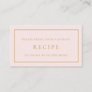 Carte D'accompagnement Recette de Baby Shower Pétale et Prosecco 