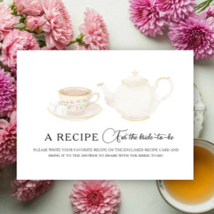 Carte D'accompagnement Recette de Baby Shower Tea Party