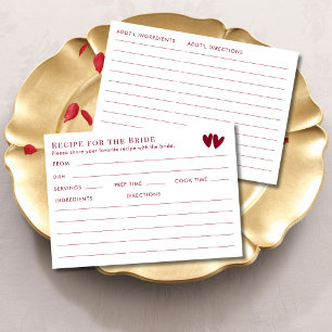 Carte D'accompagnement Recette de douces Saint-Valentin recto-verso pour