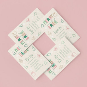 Carte D'accompagnement Recette de douche de mariée de Noël Merry & Bride