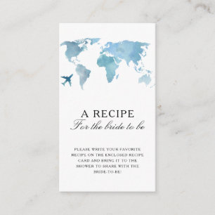 Carte D'accompagnement Recette de douche nuptiale de voyage pour la futur