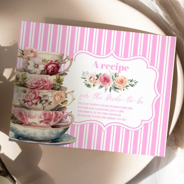Carte D'accompagnement Recette de Fête des mariées de thé rose pâle (Créateur téléchargé)