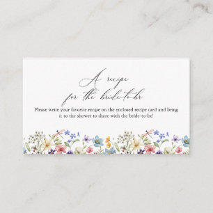 Carte D'accompagnement Recette de Fête des mariées florale Fleur sauvage