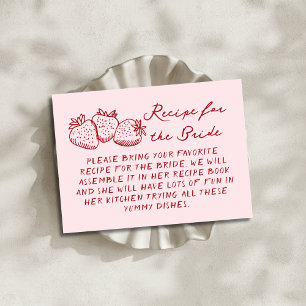 Carte D'accompagnement Recette de Fraise Rose pour la Fête de Fiançailles