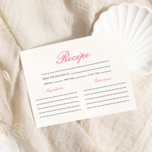 Carte D'accompagnement Recette de la Vie des Papillons pour Baby Shower d