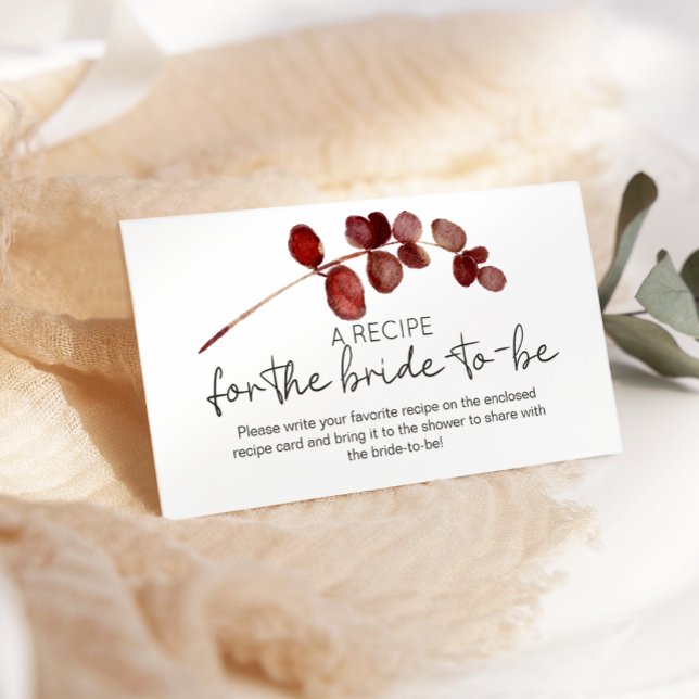 Carte D'accompagnement Recette de Mariage Rose de fleurs rouges (Créateur téléchargé)