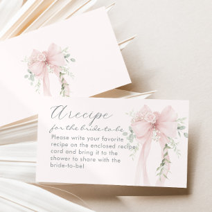 Carte D'accompagnement Recette de nœud pour la mariée Esthétique Coquette