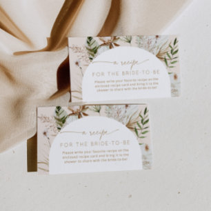 Carte D'accompagnement Recette de plage bohème pour la mariée insérer