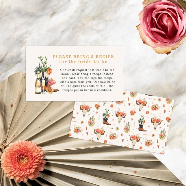 Carte D'accompagnement Recette du Boho occidental (Western Boho Recipe Enclosure Card by Painted Paperie
)