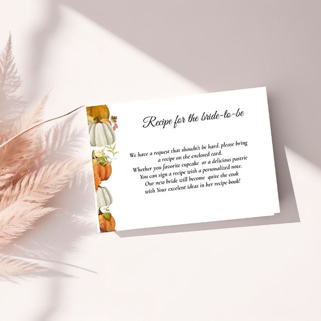 Carte D'accompagnement Recette du Citrouille d'automne pour la mariée (Créateur téléchargé)