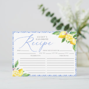 Carte D'accompagnement Recette favorite des invités de Positano italien a